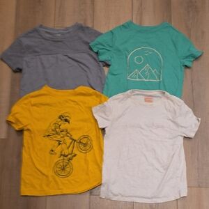 Cat & Jack Kids T-Shirt Set - Blue, Green, Yellow, Off White Size Small (6/7)